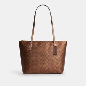 Coach Outlet Fiona Zip Tote Bag In Signature Canvas